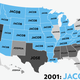 Illustration for article titled Map: Six Decades of the Most Popular Names for Boys, State-by-State